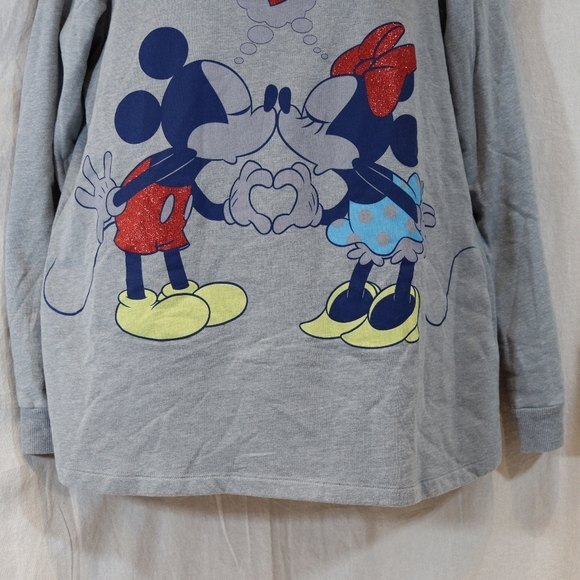 Disney Micky Mouse & Minnie Mouse Kissing Pullover Sweatshirt XL - Picture 5 of 10